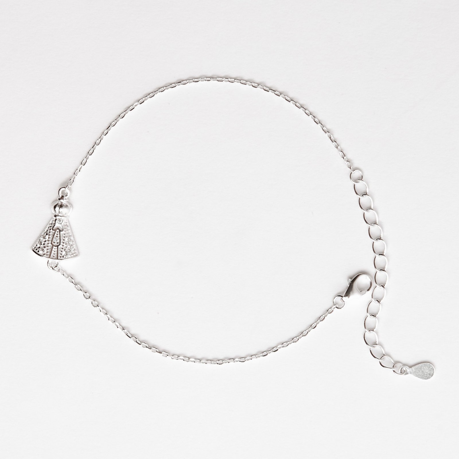 Imagem Pulseira entremeio Nsa. Sra. Aparecida cravejada 12mm 16+4cm