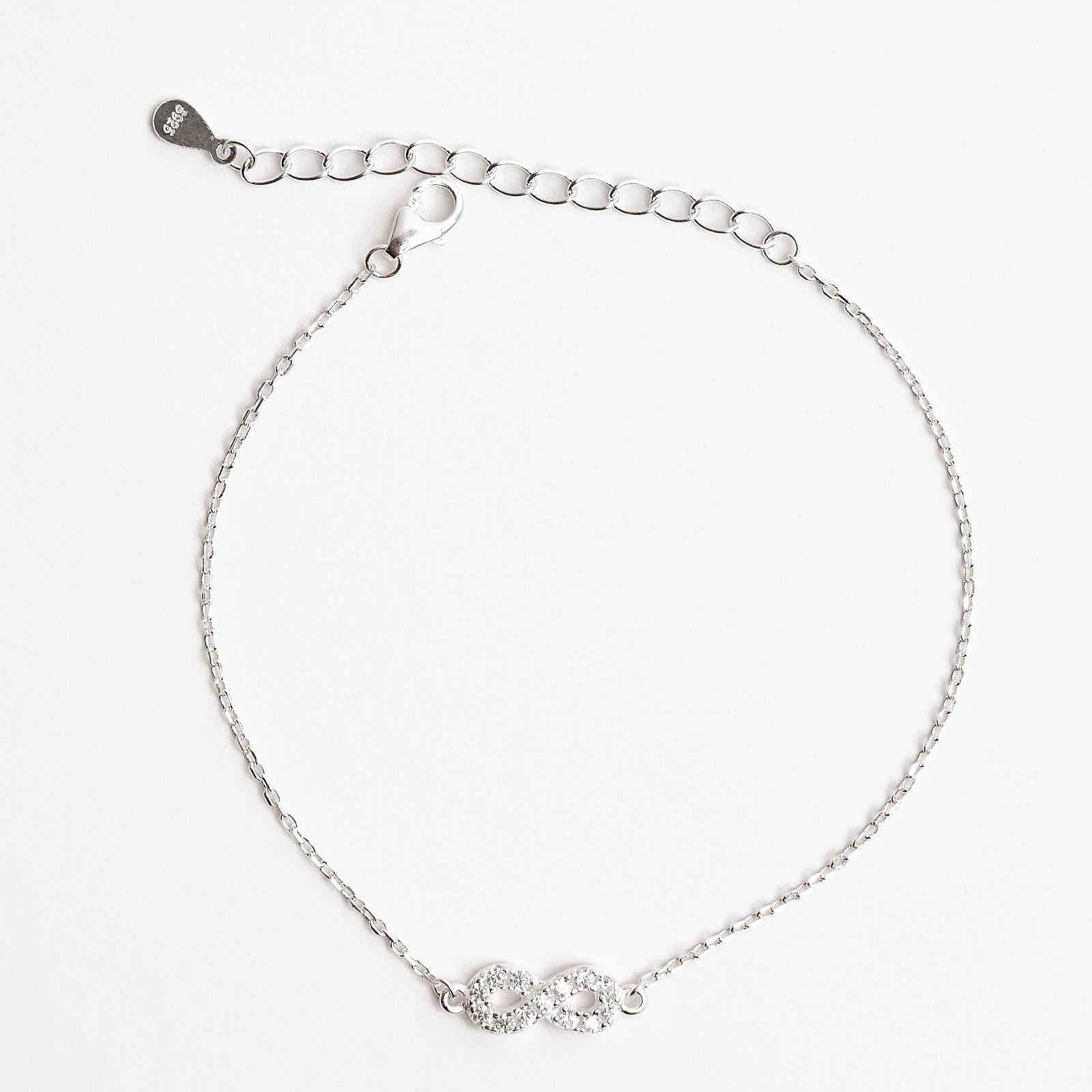Imagem Pulseira entremeio infinito cravejado 11mm 16+4cm