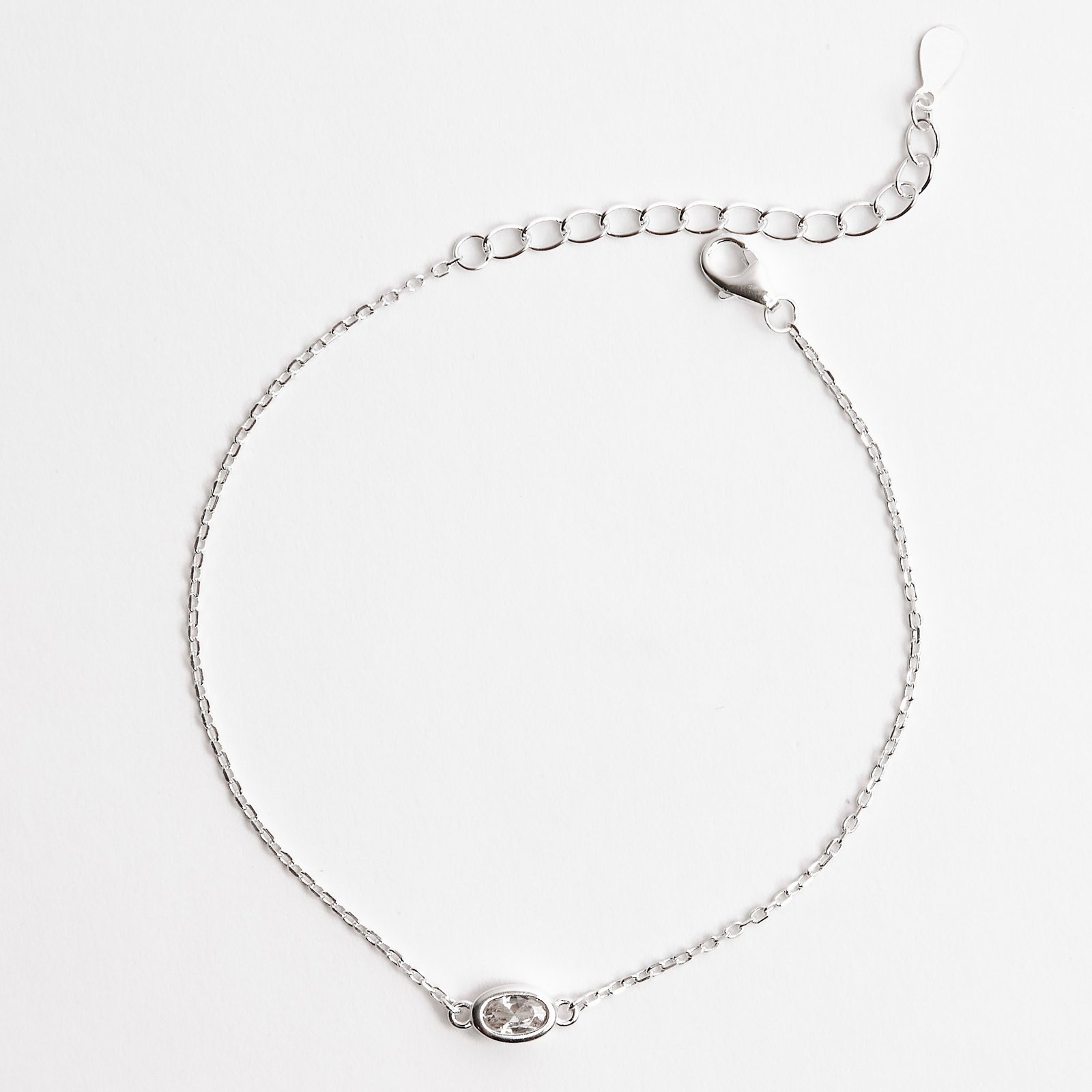 Imagem Pulseira entremeio zircônia oval embutida 5mm 16+4cm