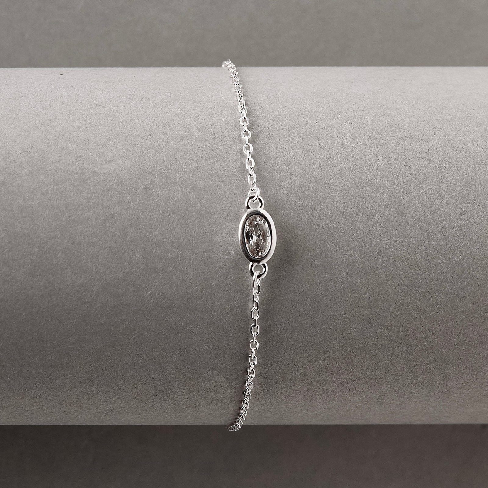 Imagem Secundária Pulseira entremeio zircônia oval embutida 5mm 16+4cm