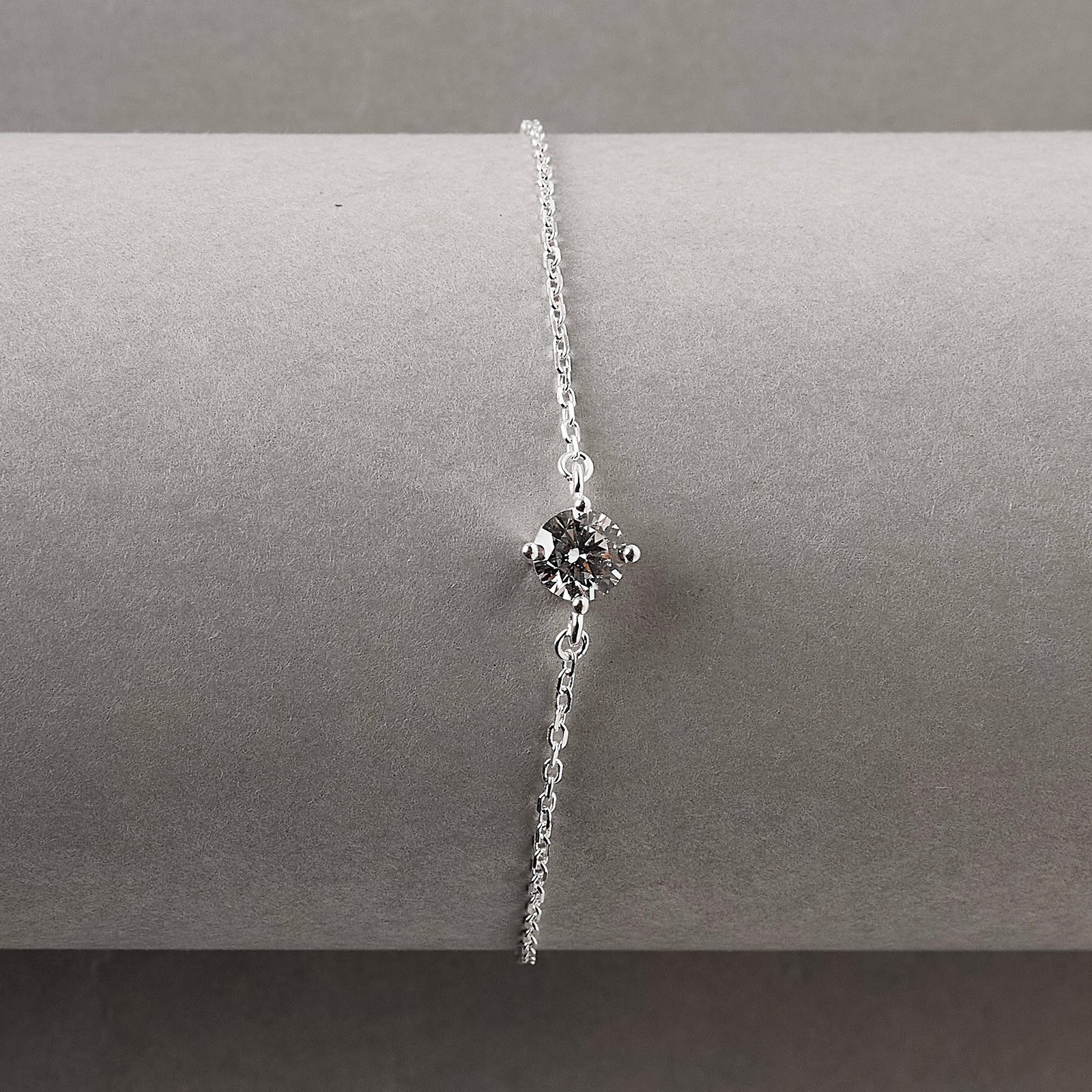Imagem Secundária Pulseira entremeio zircônia redonda 5mm 16+4cm