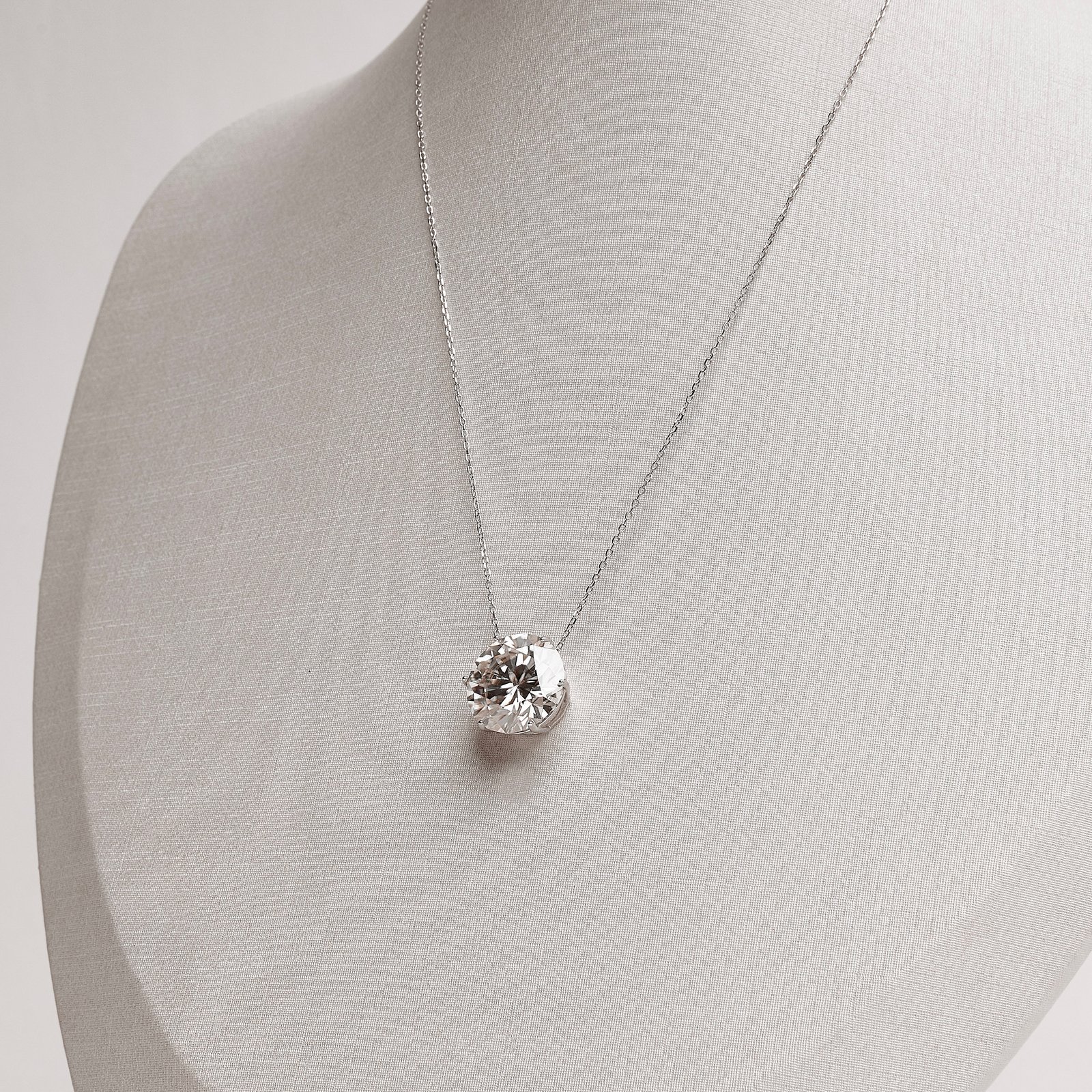 Imagem Secundária Colar entremeio moissanite 15mm caixa alta corrente cadeado 40+5cm ródio