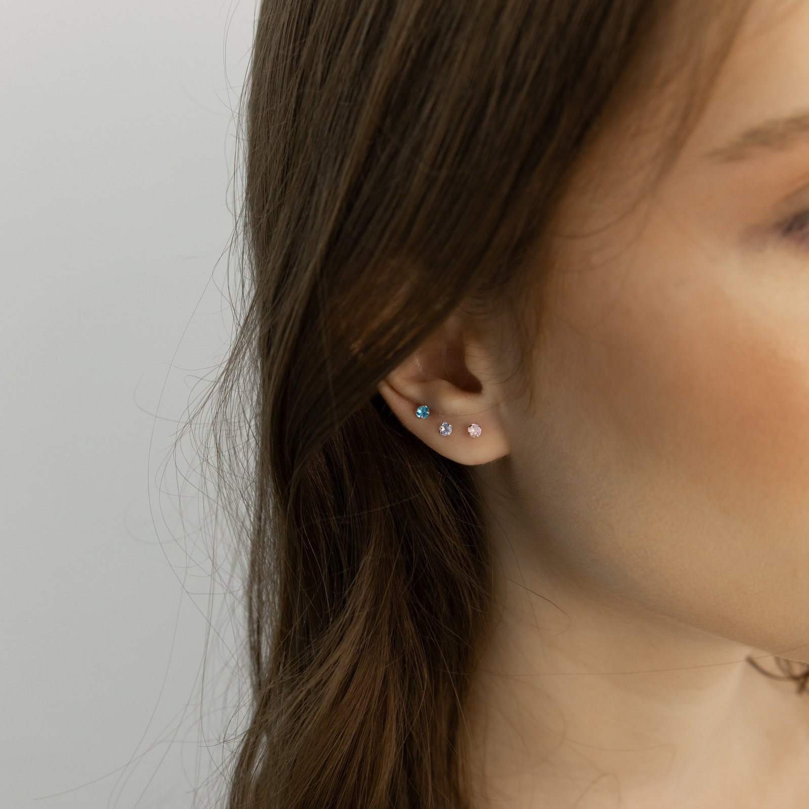 Trio zircônias 3mm rosa, lilás e azul