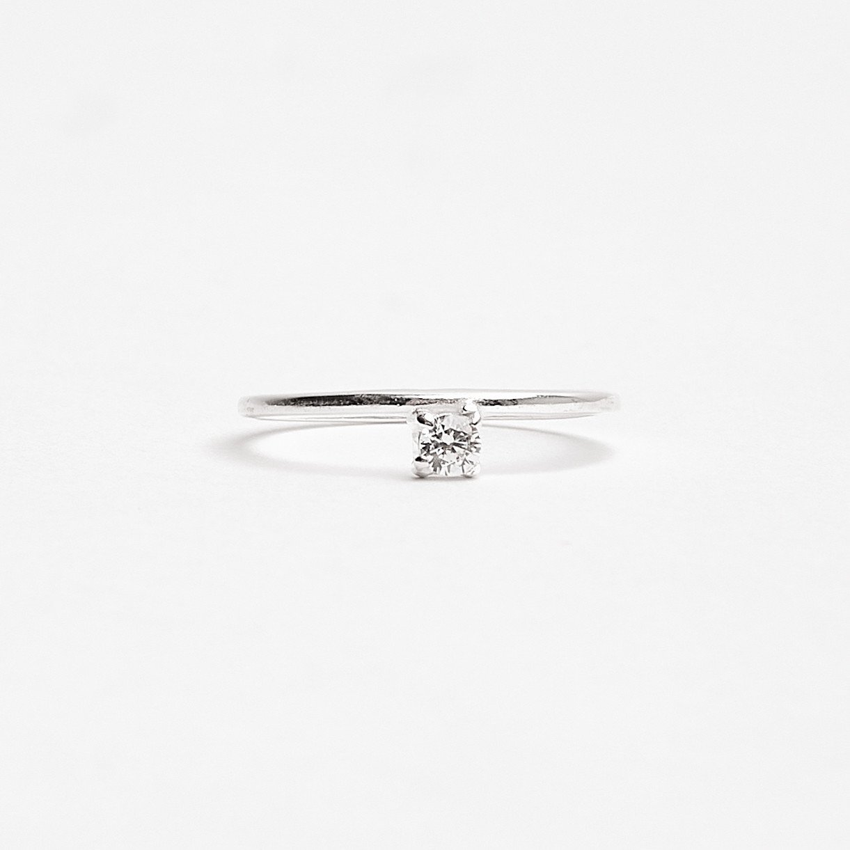 Anel solitário zircônia 3mm fino