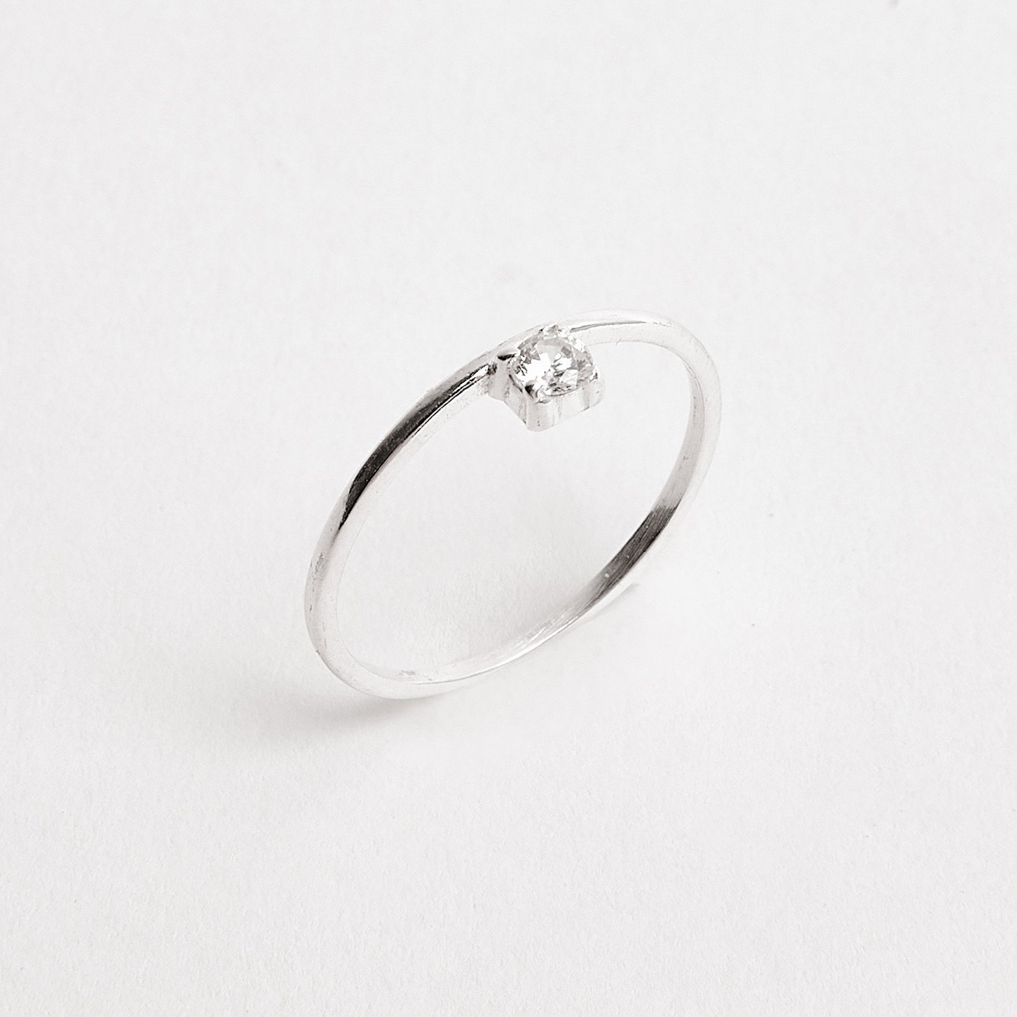 Anel solitário zircônia 3mm fino