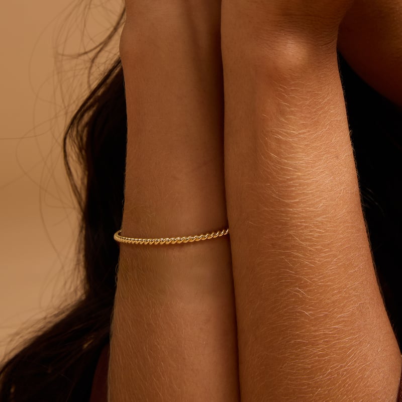 Bracelete fio torcido com bolas 3.5 regulável