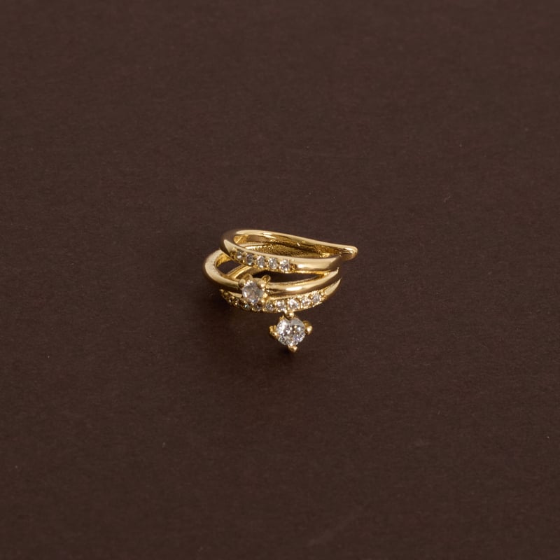 Piercing fake argola 3 fios cravejados