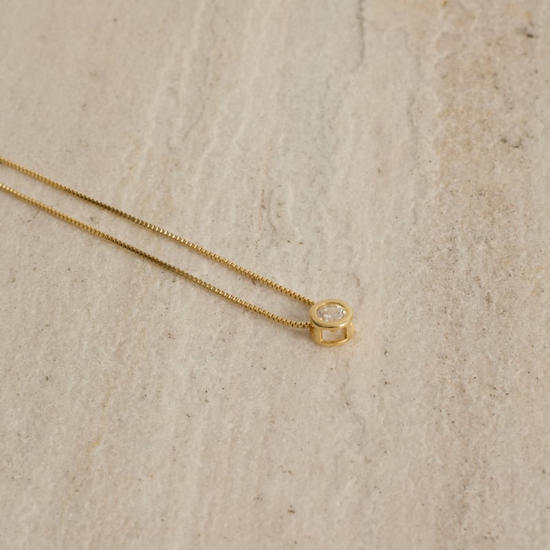 Colar zircônia redonda embutida 7mm 40cm com alongadora