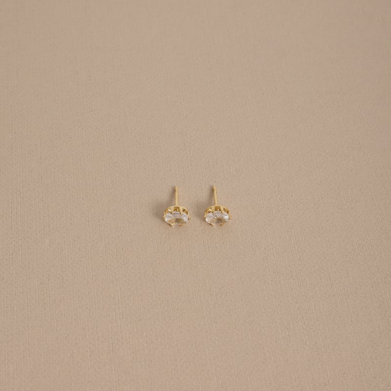 Brinco zircônia oval caixa alta 6mm