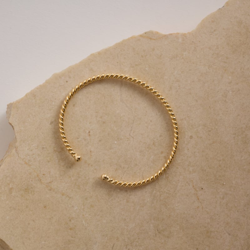 Bracelete fio torcido com bolas 3.5 regulável