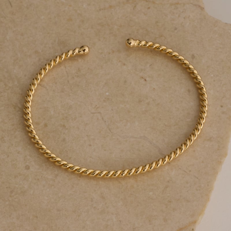 Bracelete fio torcido com bolas 3.5 regulável