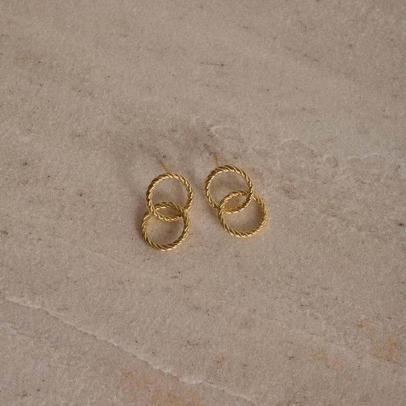 Brinco círculos vazados torcidos 24mm