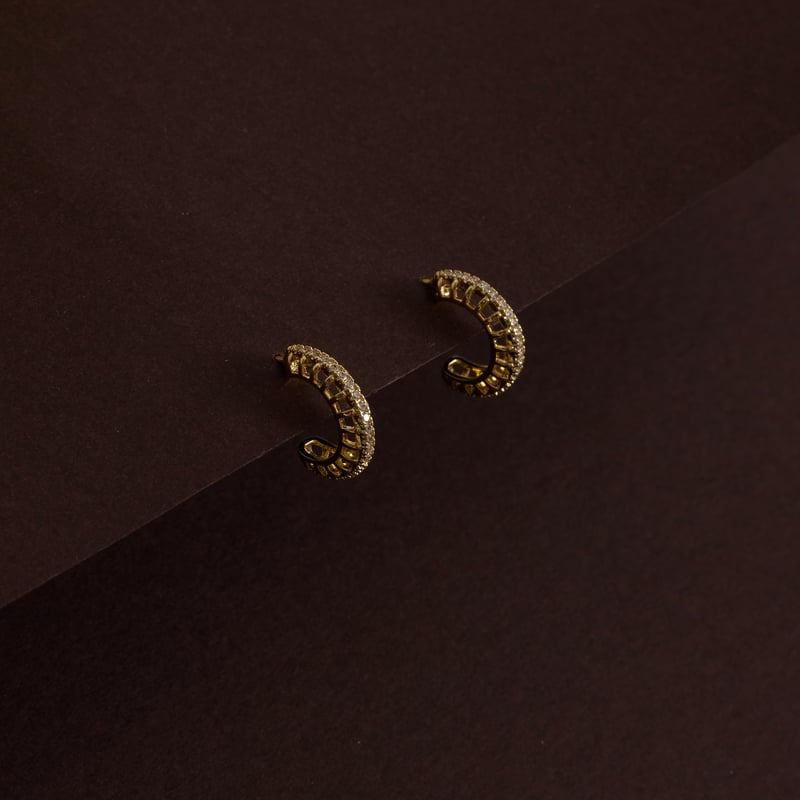 Argola rendada cravejada 15mm tarraxa