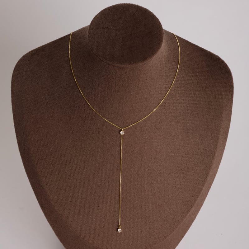 Colar gravatinha zircônias 3mm 40cm com alongadora
