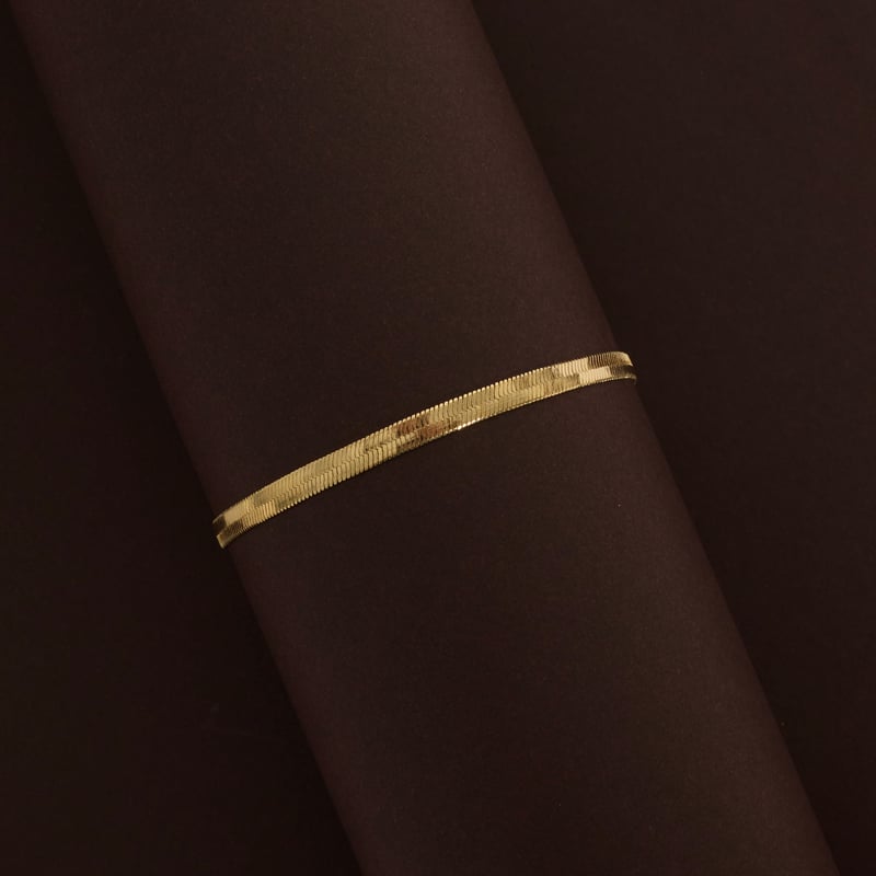 Pulseira corrente fita laminada 3.8mm 19,5cm com alongadora