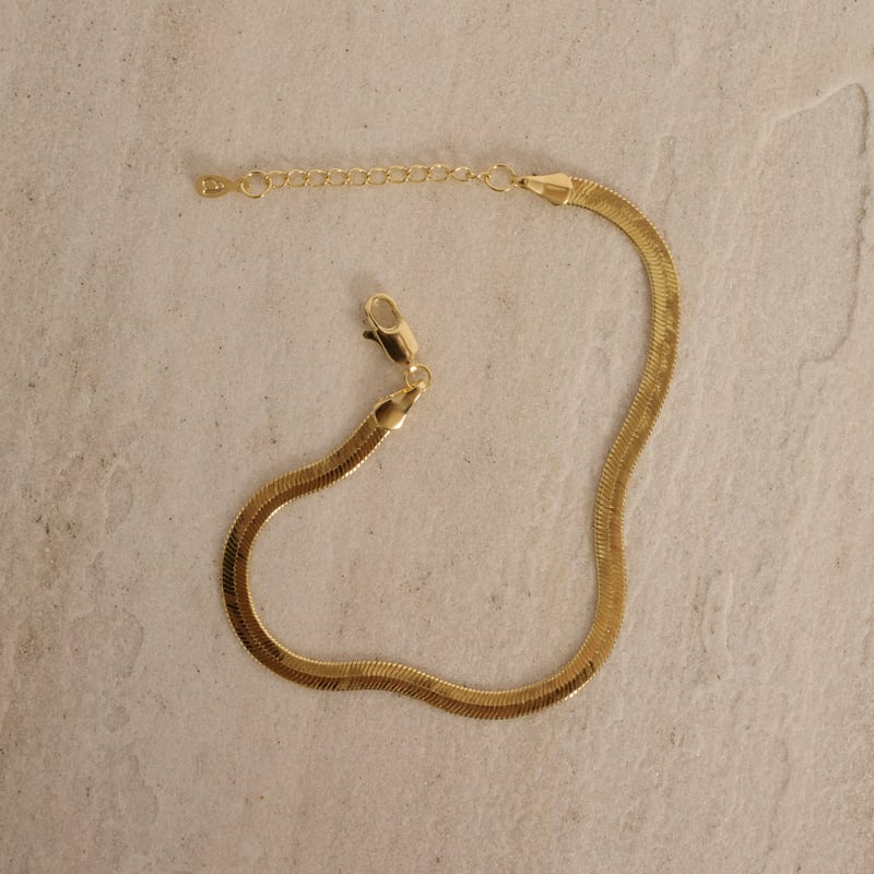 Pulseira corrente fita laminada 3.8mm 19,5cm com alongadora