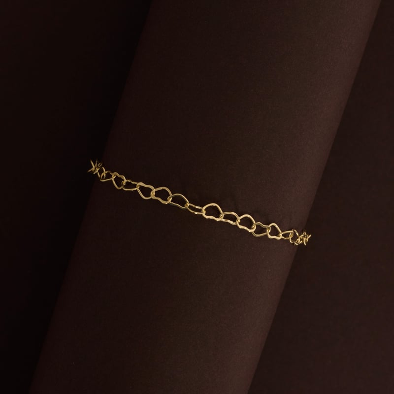 Pulseira corrente coração 4.2mm 19cm com alongadora