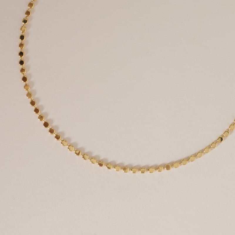 Pulseira corrente bolas achatadas 2mm 19cm com alongadora