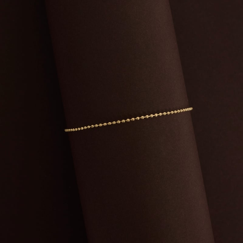 Pulseira corrente micro bolas 1.4mm 18,5cm com alongadora