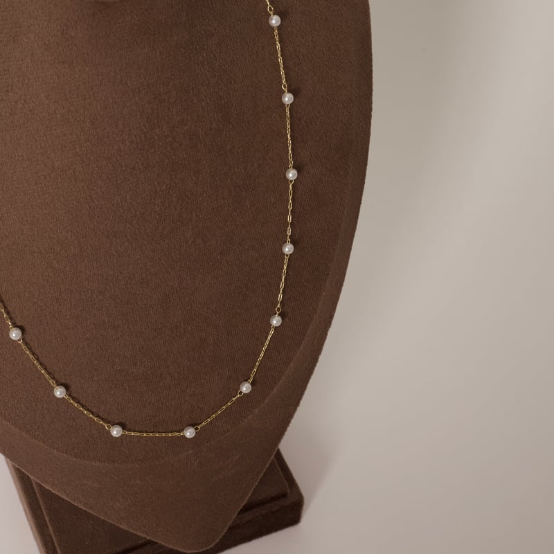 Corrente cartier com pérolas 3.8mm 60cm com alongadora