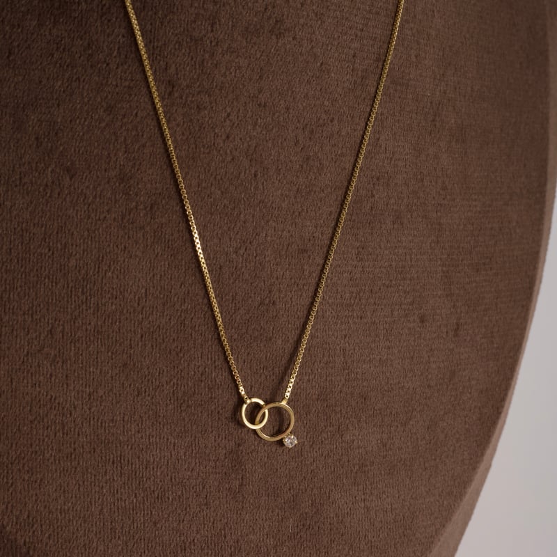 Colar entremeio elos com zircônia 40cm com alongadora