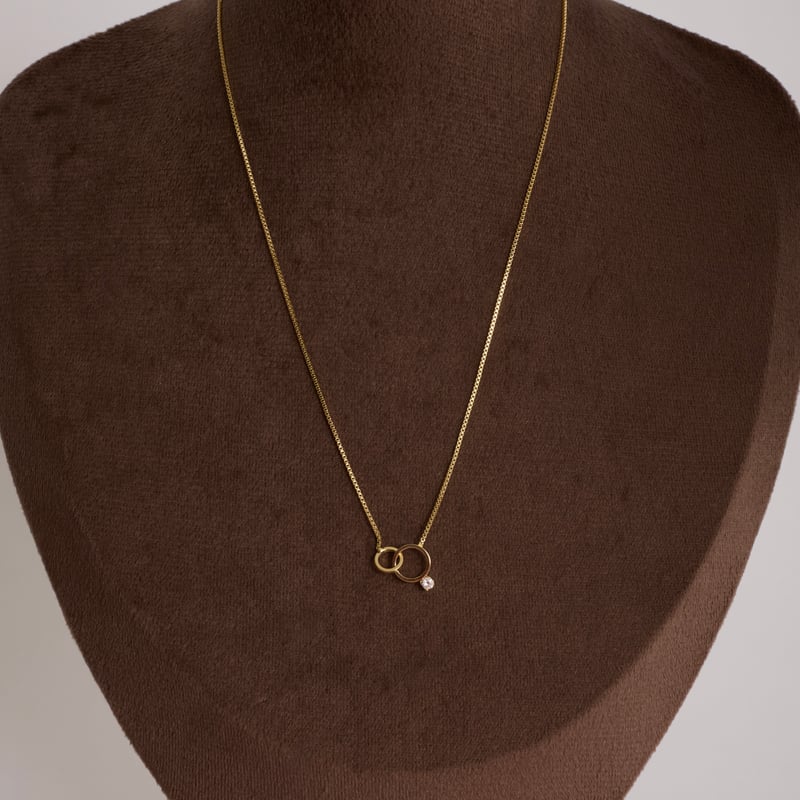 Colar entremeio elos com zircônia 40cm com alongadora