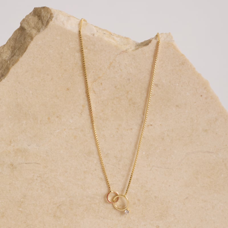 Colar entremeio elos com zircônia 40cm com alongadora