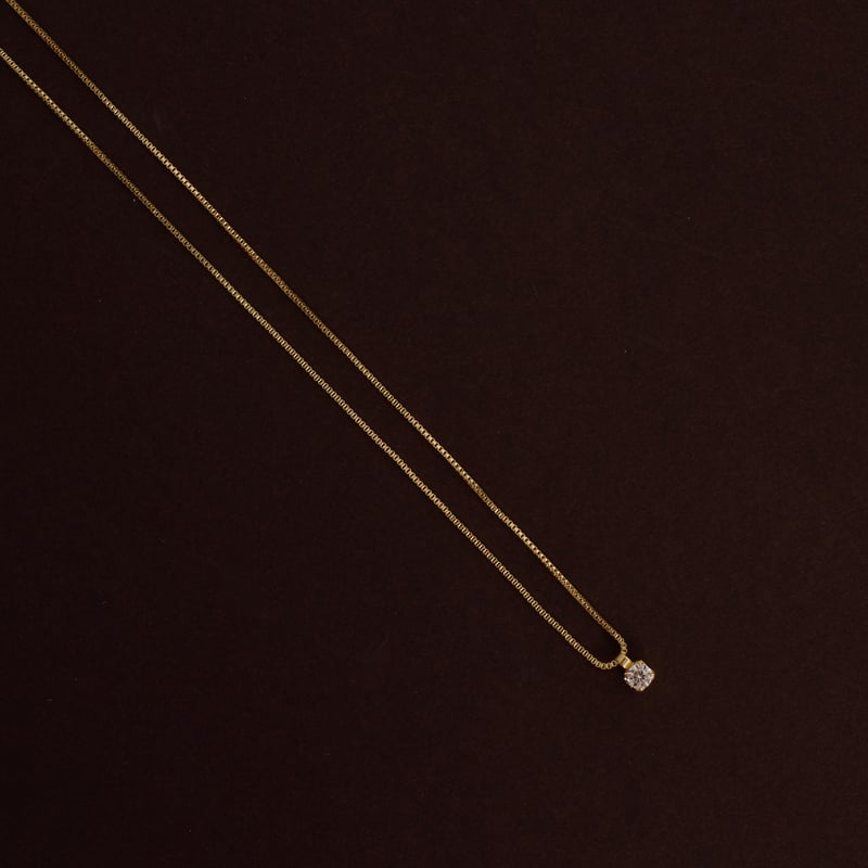 Colar pingente zircônia 3mm 40cm com alongadora