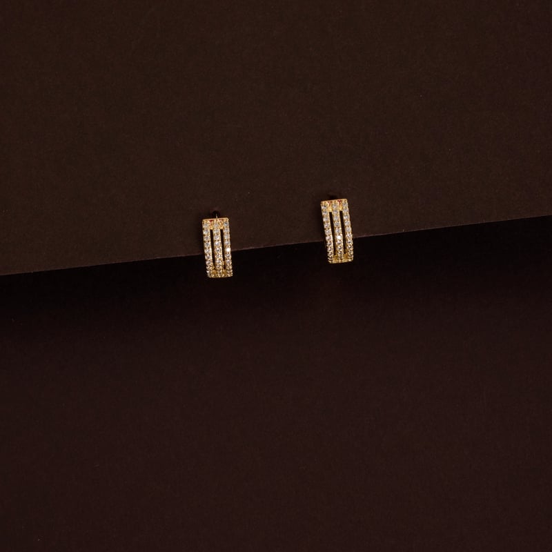 Argola click 3 fios cravejados 12mm