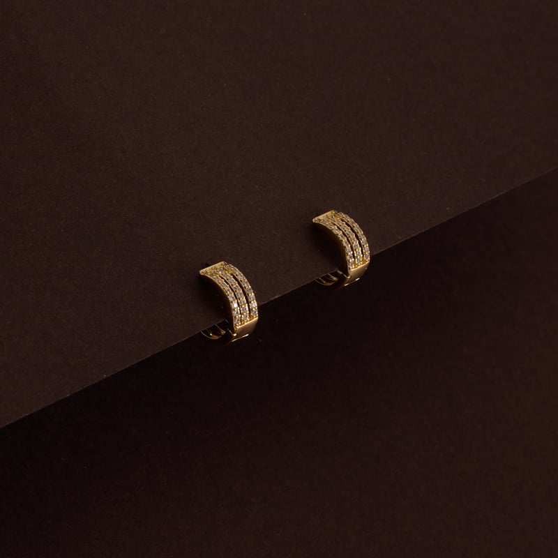 Argola click 3 fios cravejados 10mm