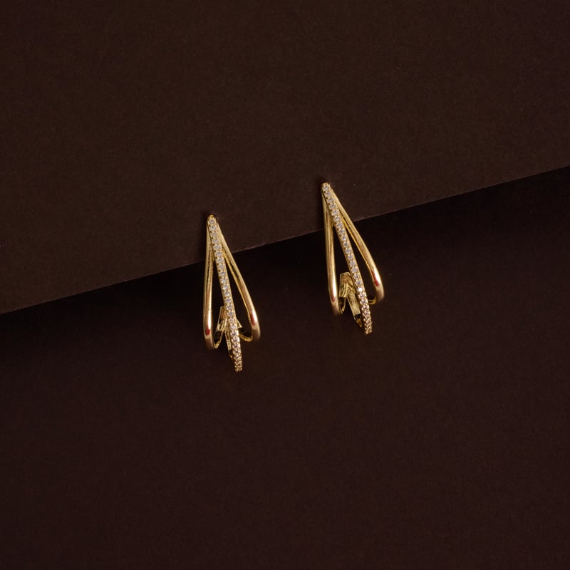 Argola 3 fios lisos e cravejado 29mm tarraxa