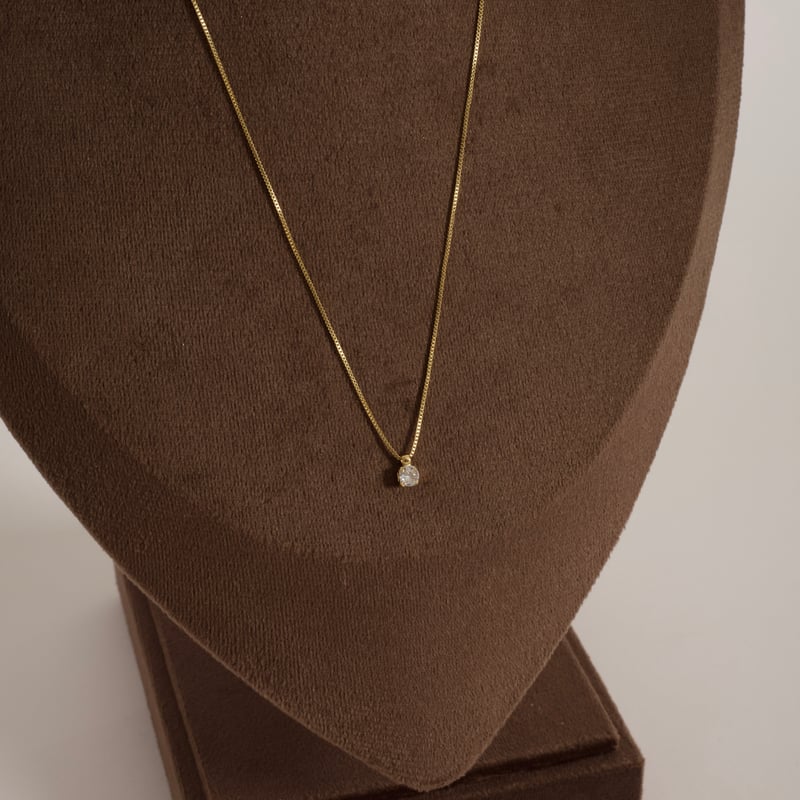 Colar pingente zircônia 4mm 45cm com alongadora