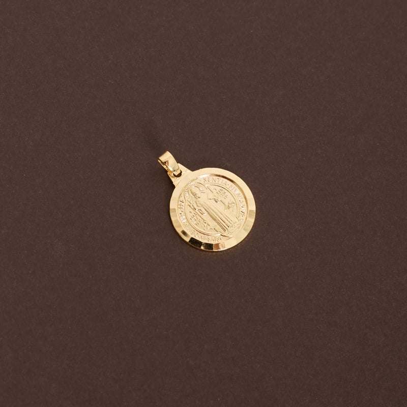 Pingente medalha redonda São Bento 18mm 