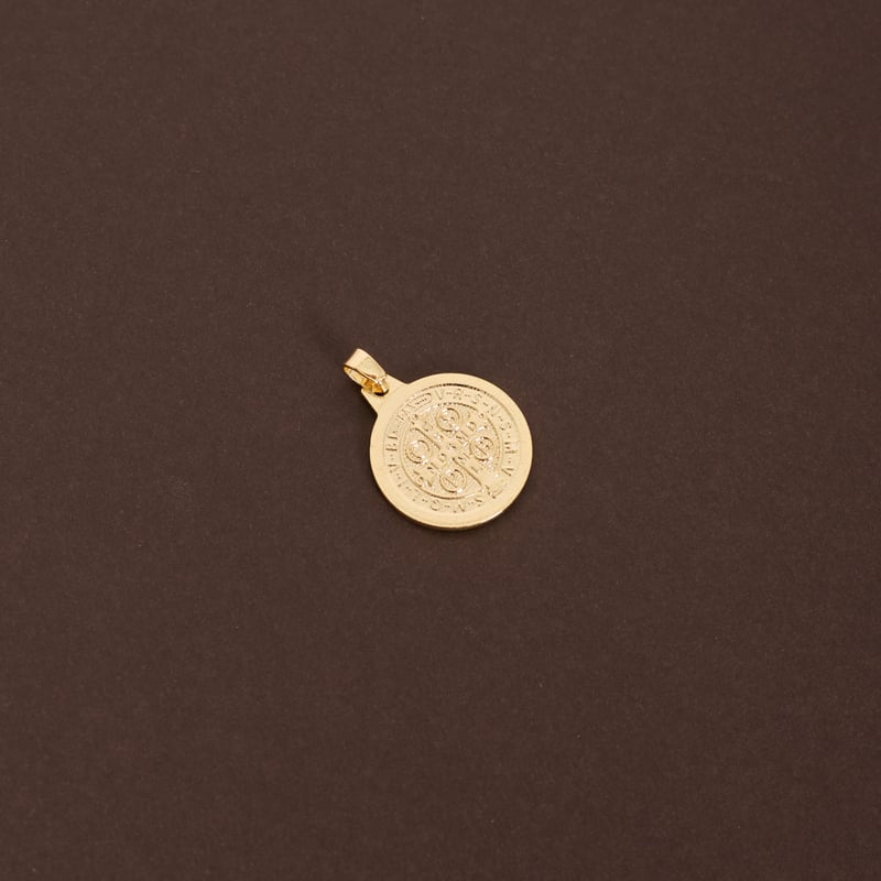 Pingente medalha redonda São Bento 18mm 
