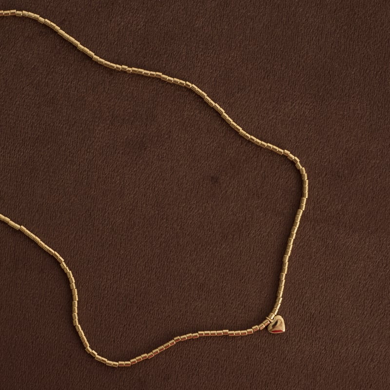 Choker canutilhos pingente coração 6mm com alongadora