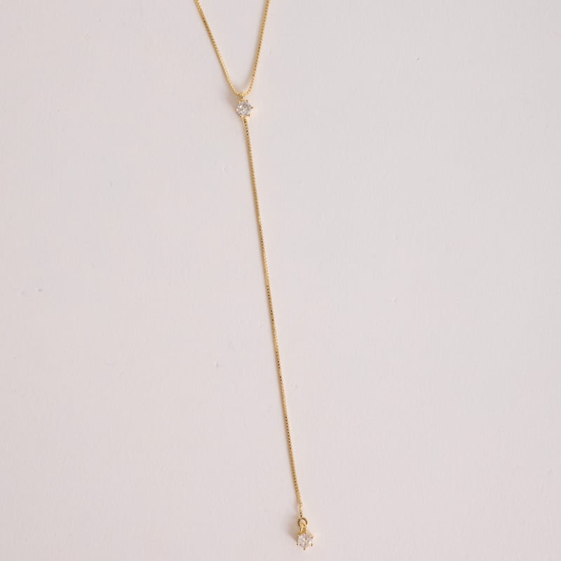 Colar gravatinha zircônias 3mm 40cm com alongadora