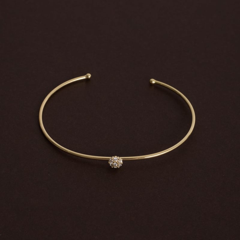 Bracelete flor cravejada 5mm regulável