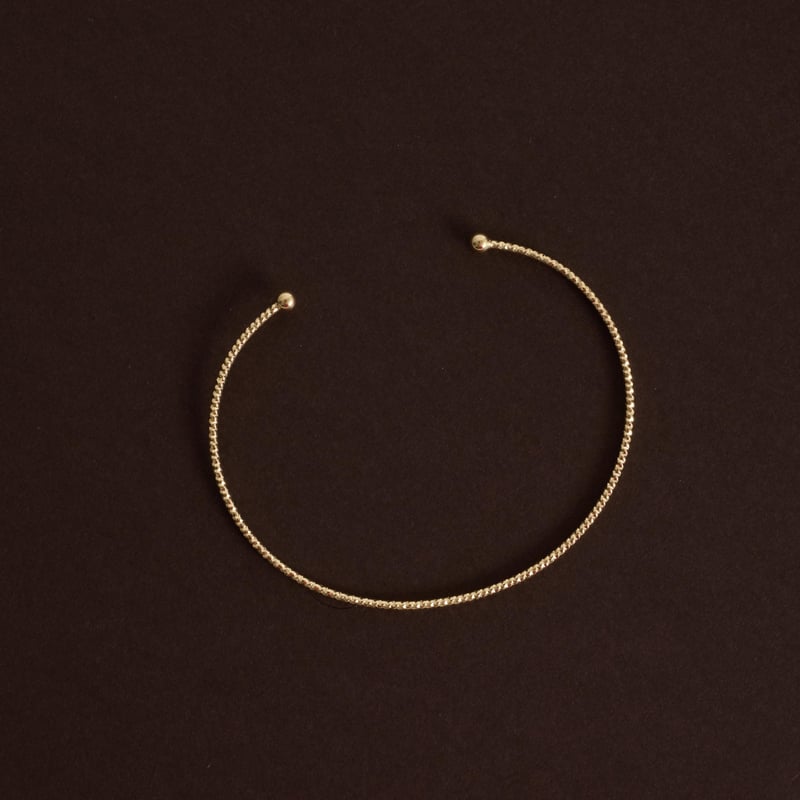 Bracelete 2 bolas fio torcido regulável