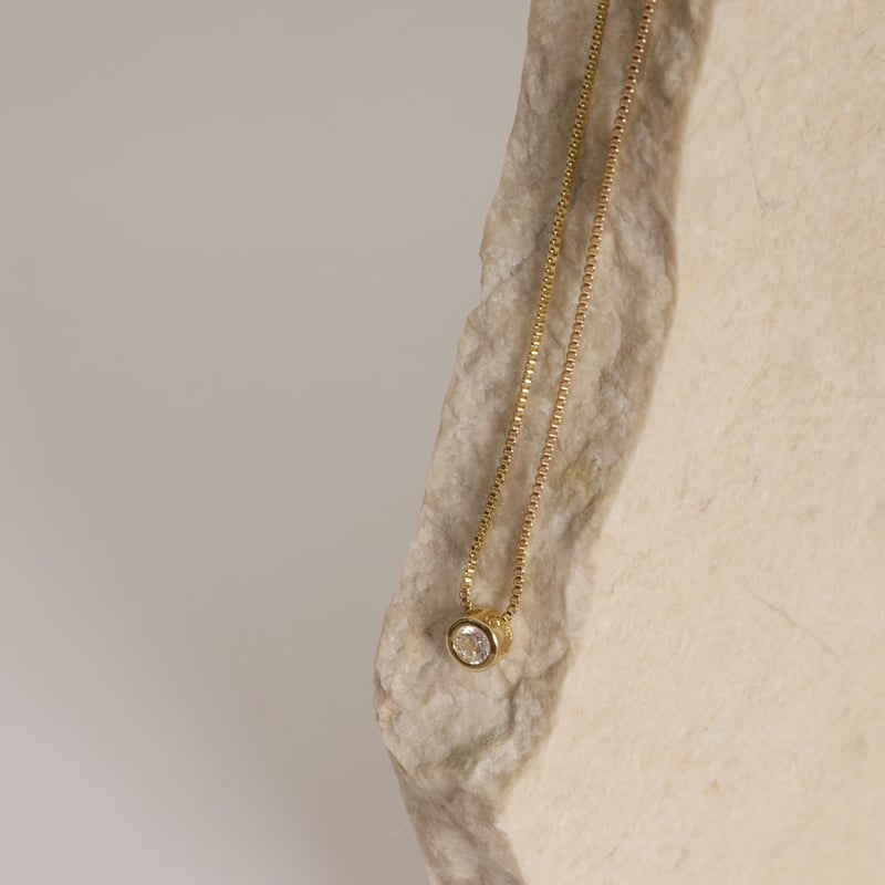 Colar zircônia redonda embutida 5mm 40cm com alongadora