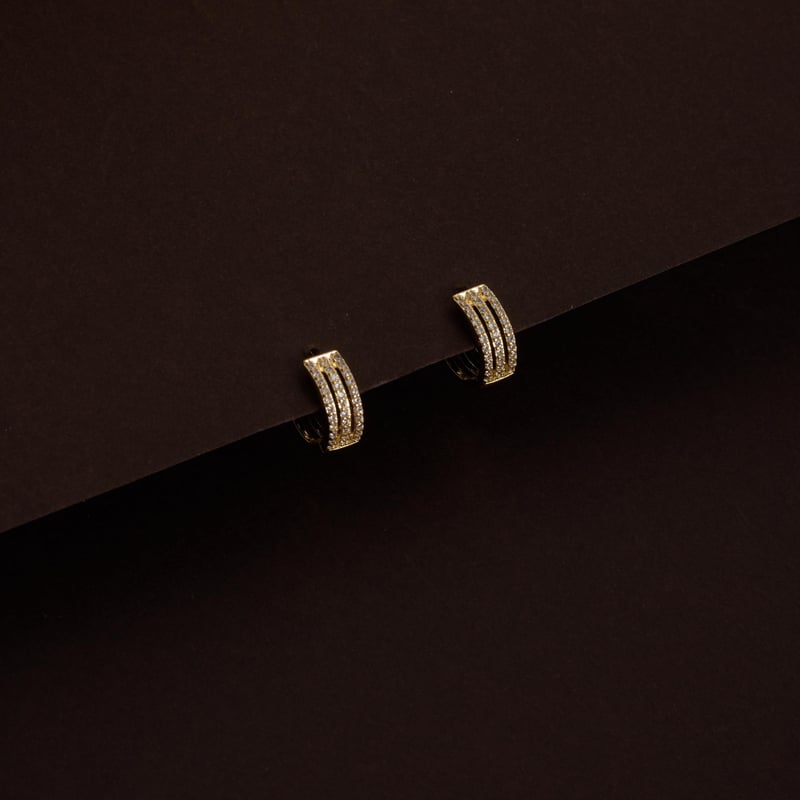 Argola click 3 fios cravejados 12mm