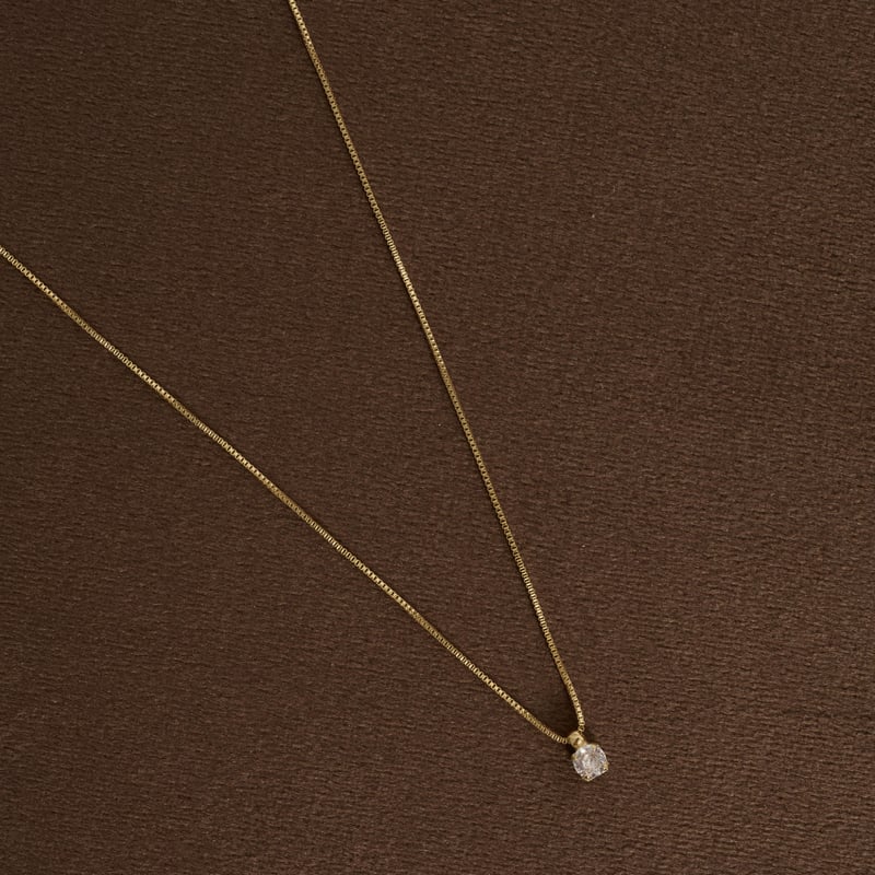 Colar pingente zircônia 4mm 45cm com alongadora