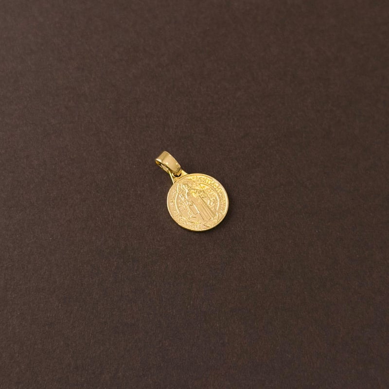 Pingente medalha redonda São Bento 12mm 
