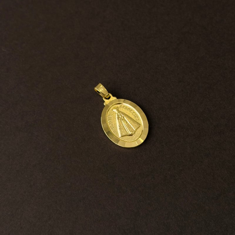 Pingente medalha oval Nsa. Sra. Aparecida 18mm 