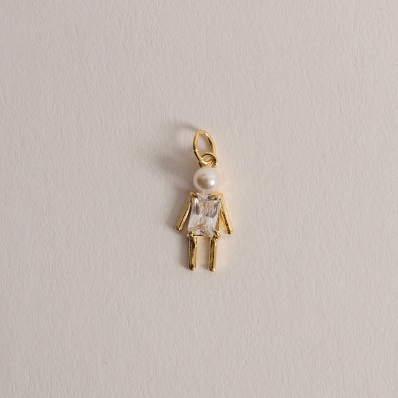 Pingente menino com pérola e zircônia 16mm 