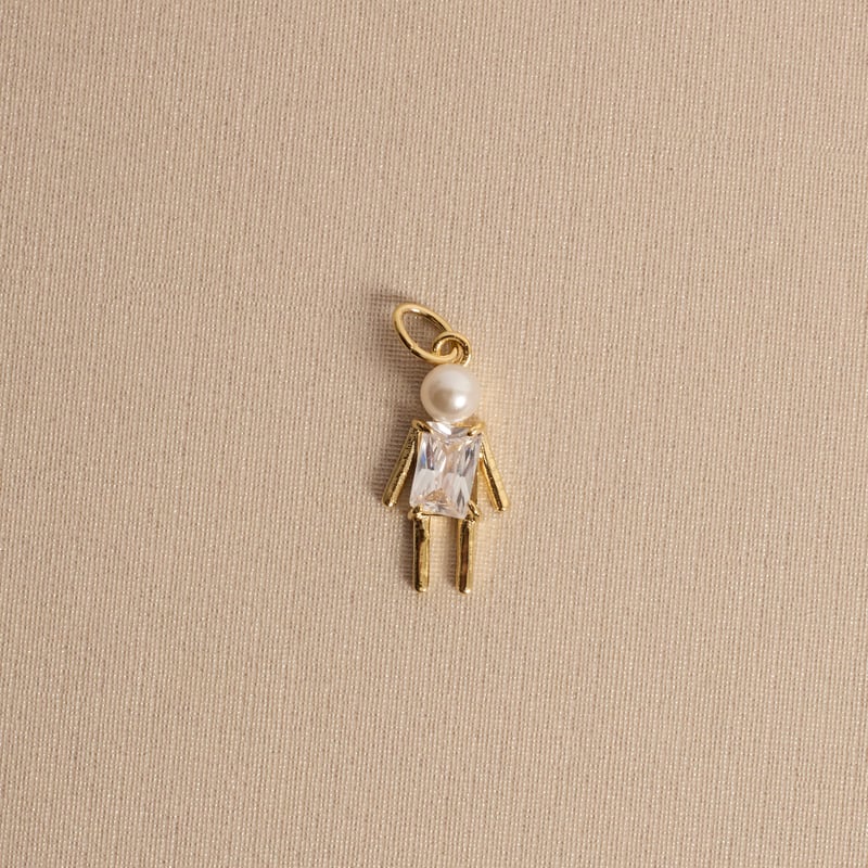 Pingente menino com pérola e zircônia 16mm 