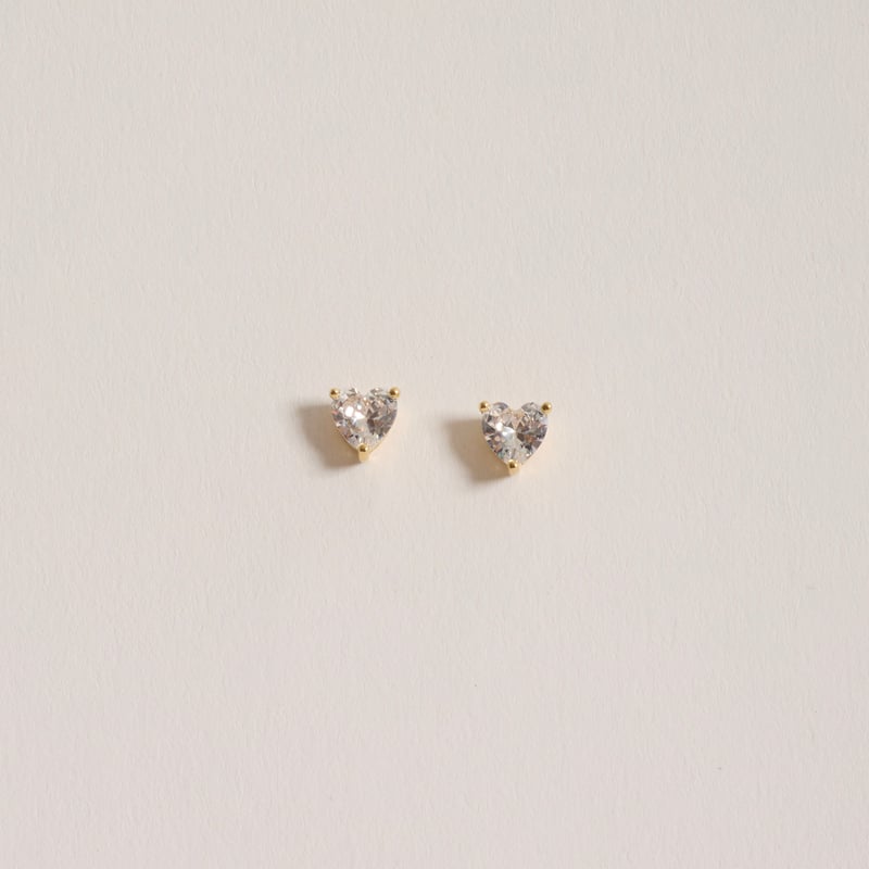 Conjunto brinco e colar zircônia coração 6mm 40cm com alongadora