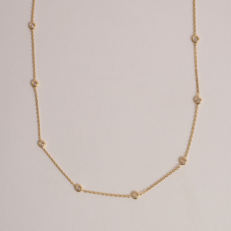 Colar entremeios zircônias 4mm corrente cadeado 40cm com alongadora