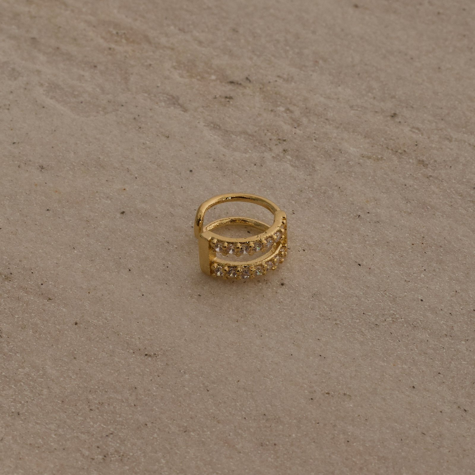 Piercing fake argola 2 fios cravejados