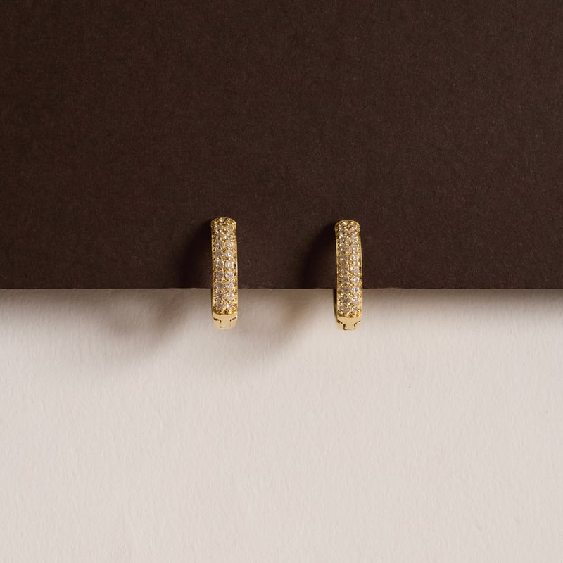 Argola click duplo cravejado 13mm