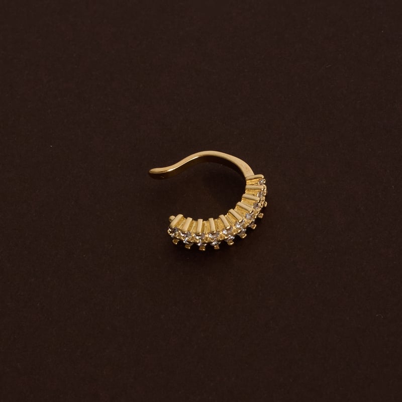 Piercing fake argola duplo cravejado